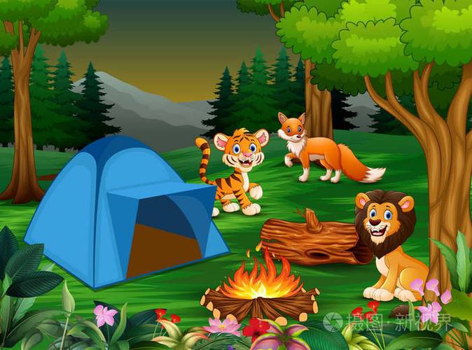 休闲帐篷儿童画动物
